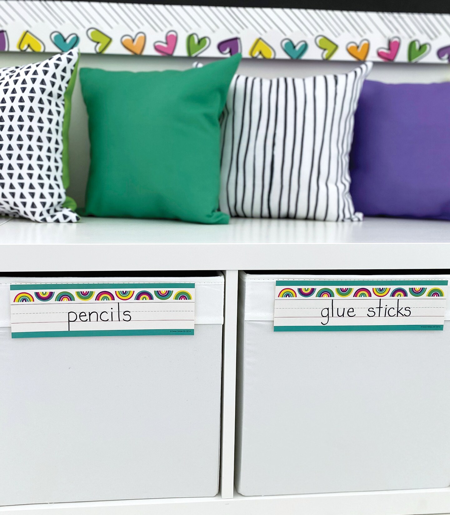 Carson Dellosa Kind Vibes 36PC Name Plate for Desk, Boho Rainbow Nametags for Chalkboard Labels, Locker Decor, Room Organizer, and More, Classroom Organization Teacher Supplies