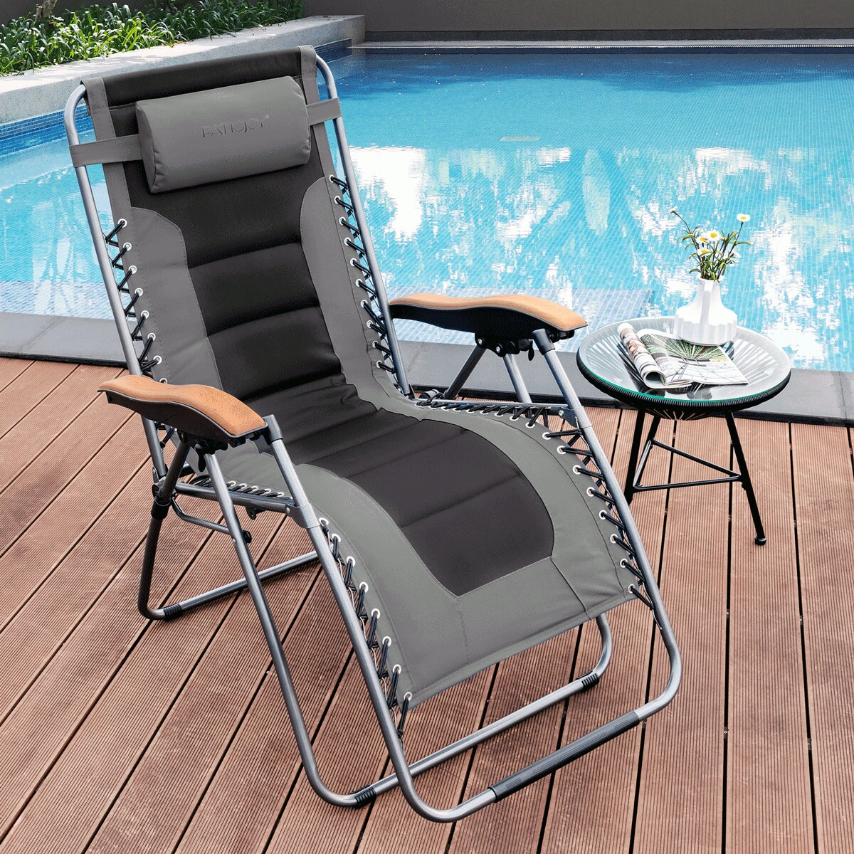 Oversize Folding Adjustable Padded Zero Gravity Lounge Chair