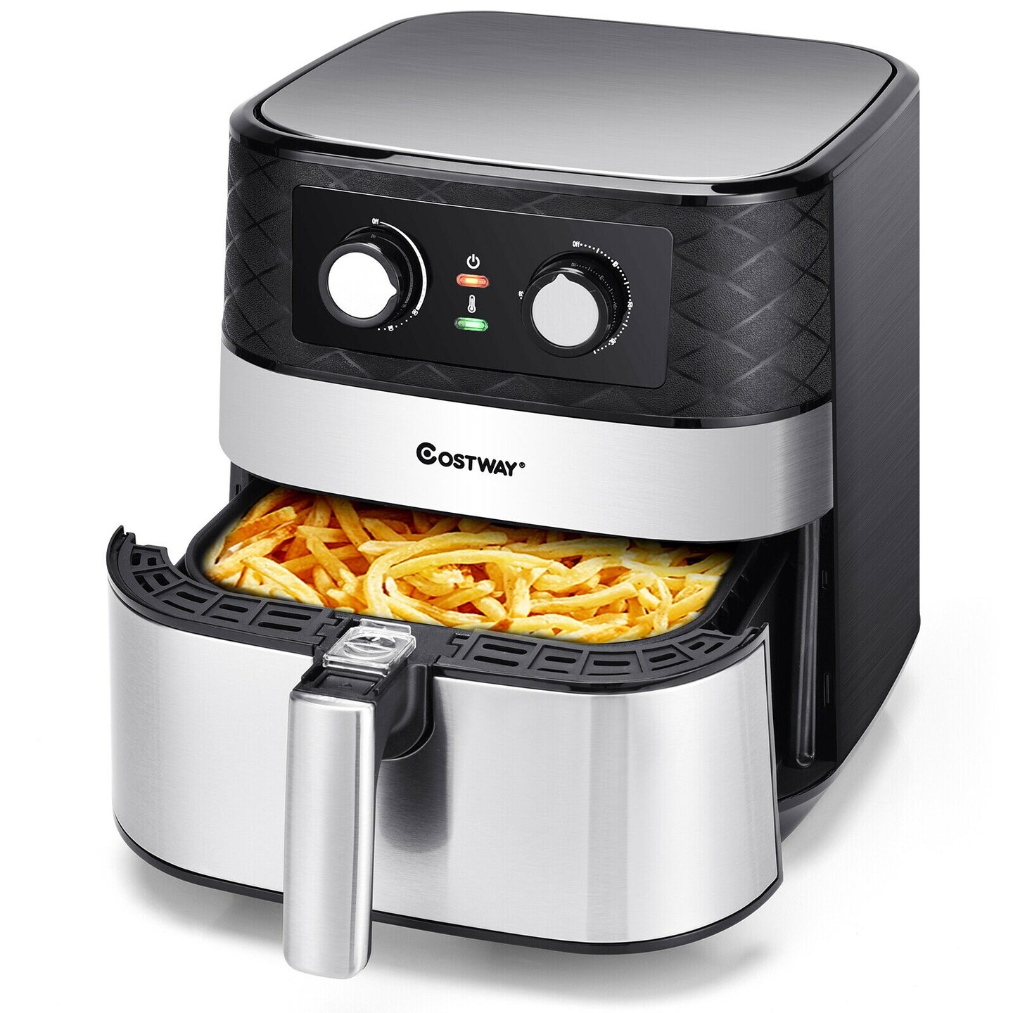 Electric Hot Air Fryer with Stainless steel and Non-Stick Fry Basket-Black