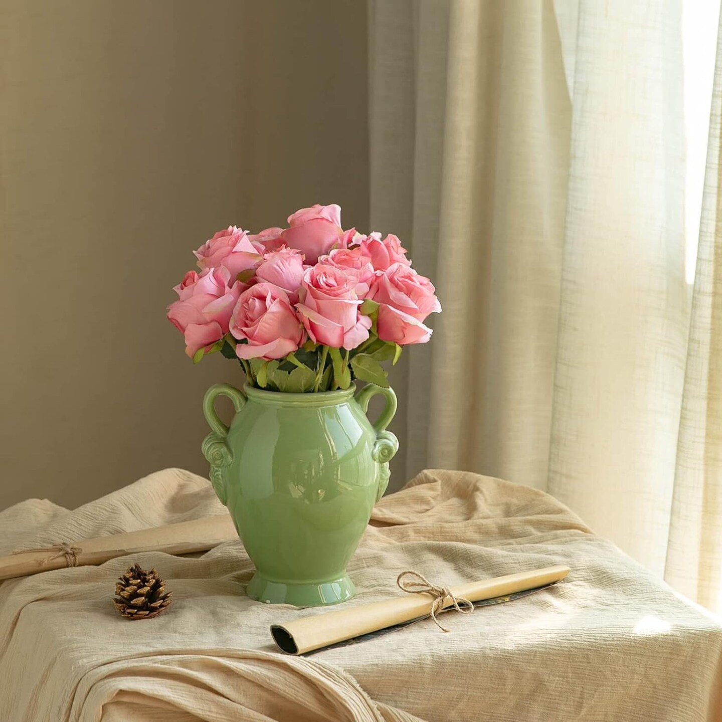 Artificial Silk Rose Flower Bouquet 10 pcs