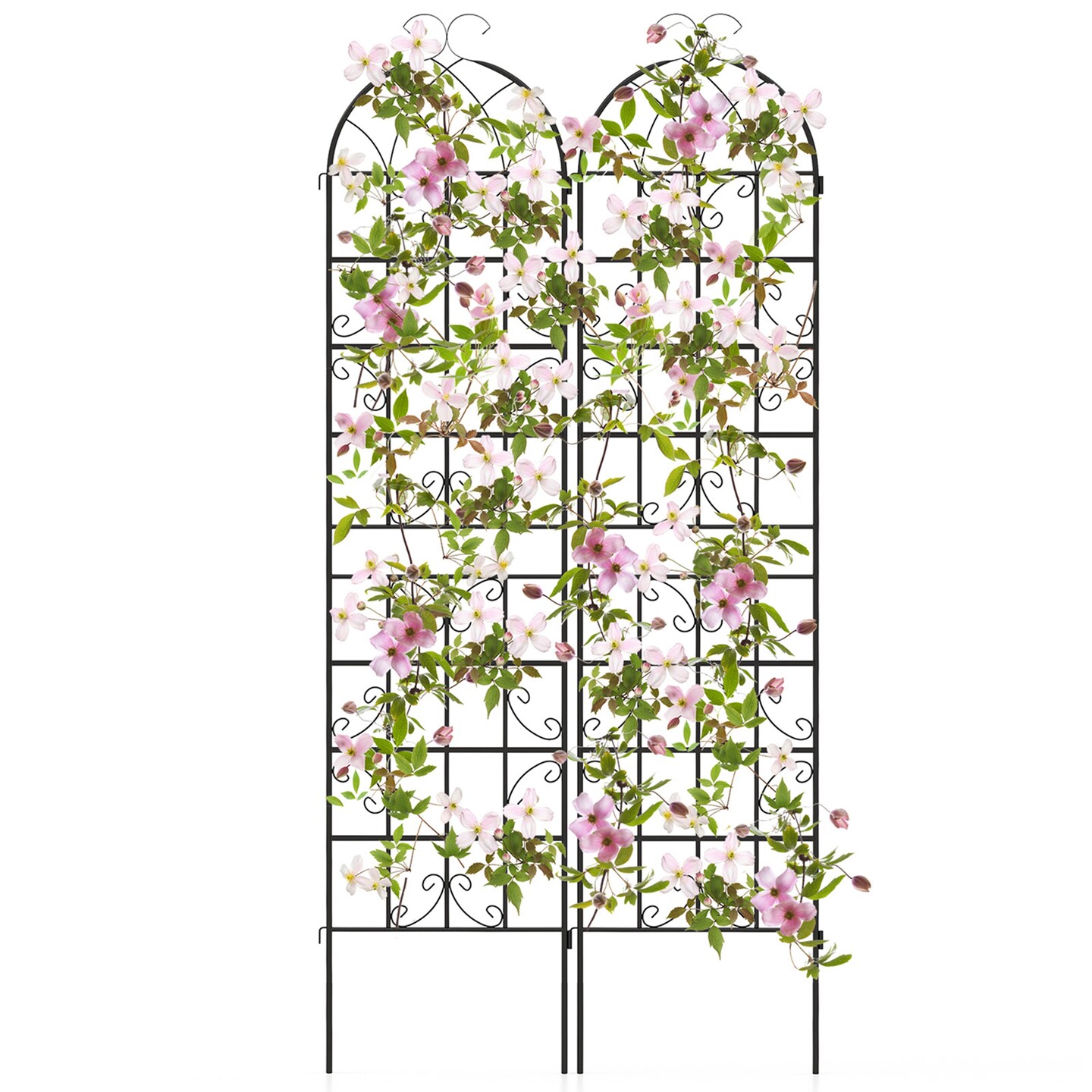 Costway 2/4/6 Pack 87" x 20" Metal Garden Trellis Decorative Outdoor Trellis