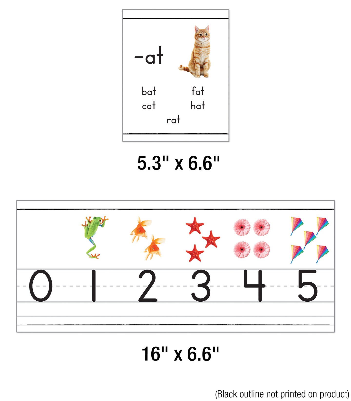 Carson Dellosa 31-Piece Photographic Alphabet Line and Number Line Bulletin Board Set, Alphabet and Number Line for Classroom Wall &#x26; Bulletin Board With Word Family Classroom Posters, Classroom Decor