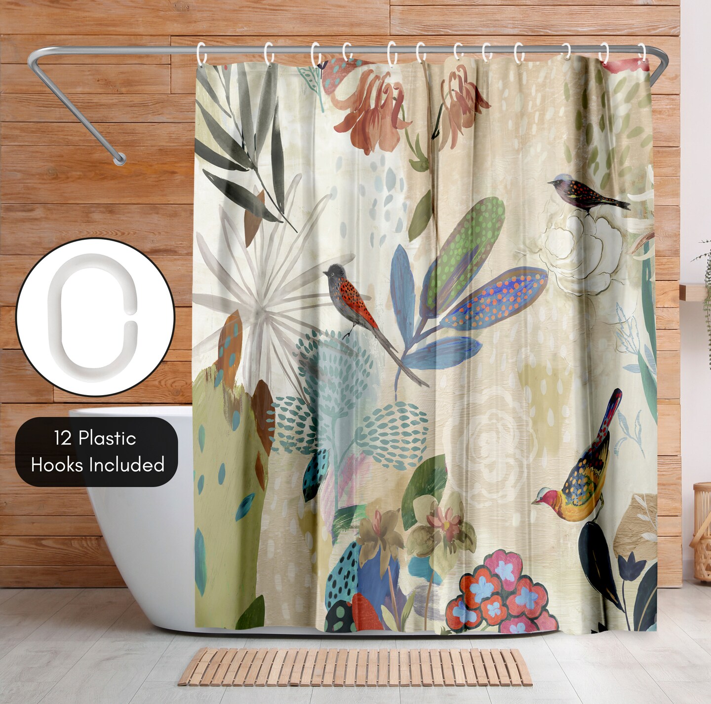 Americanflat 71&#x22; x 74&#x22; Shower Curtain, Where The Passion Flower Grows I by PI Creative Art