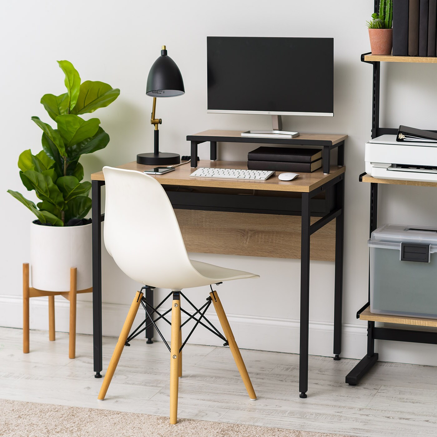 IRIS USA Office Computer Desk Table with Organizer and Cable Tray