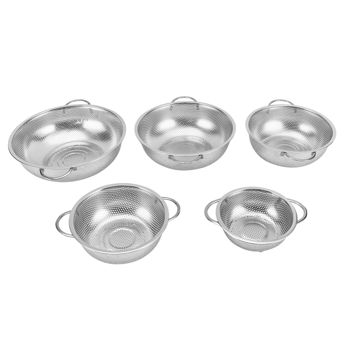 Kitcheniva 5-Piece Colander Stainless Steel Mesh Strainer