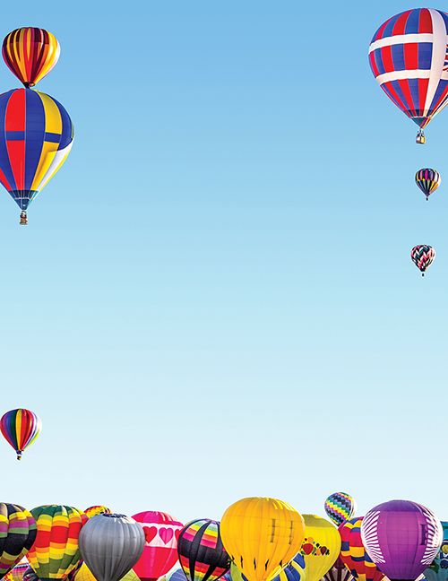 Great Papers! Hot Air Balloon Letterhead, for Invitations, Announcements and Personal Messages, Printer Friendly 8.5" x 11", 50 Pack