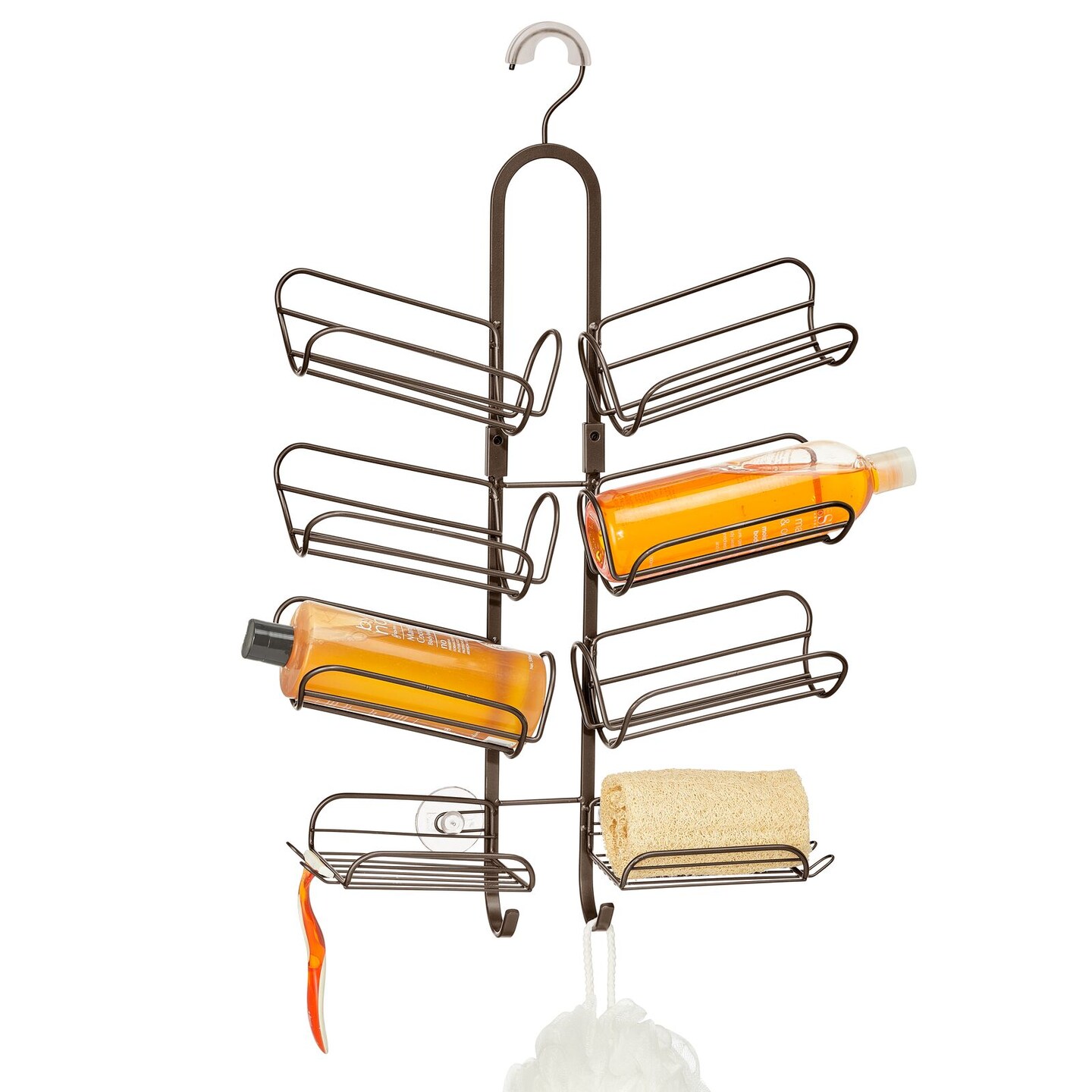 mDesign Hanging Metal Shower Caddy - Bottle Organizer Shower Shelf