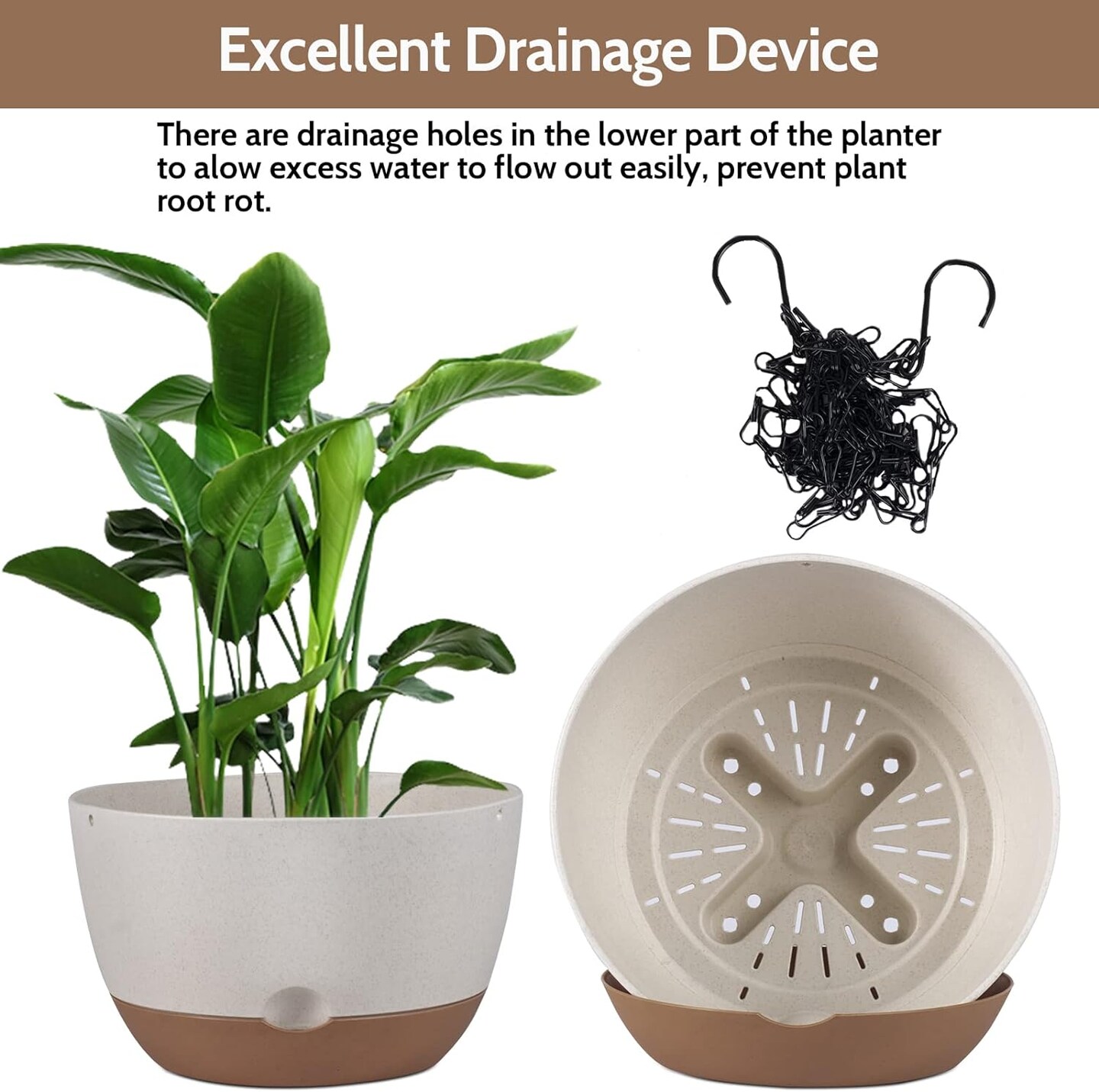 2 Pack Hanging Planters for Outdoor/Indoor Plants + Bonus Water Spray Bottle