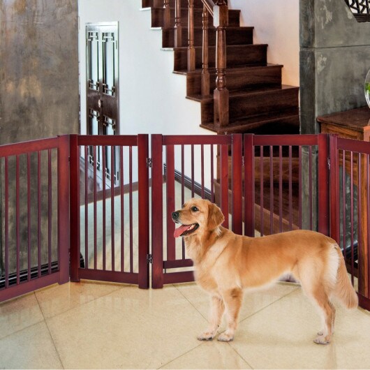 30&#x22; Configurable Folding Free Standing Wood Pet Safety Fence