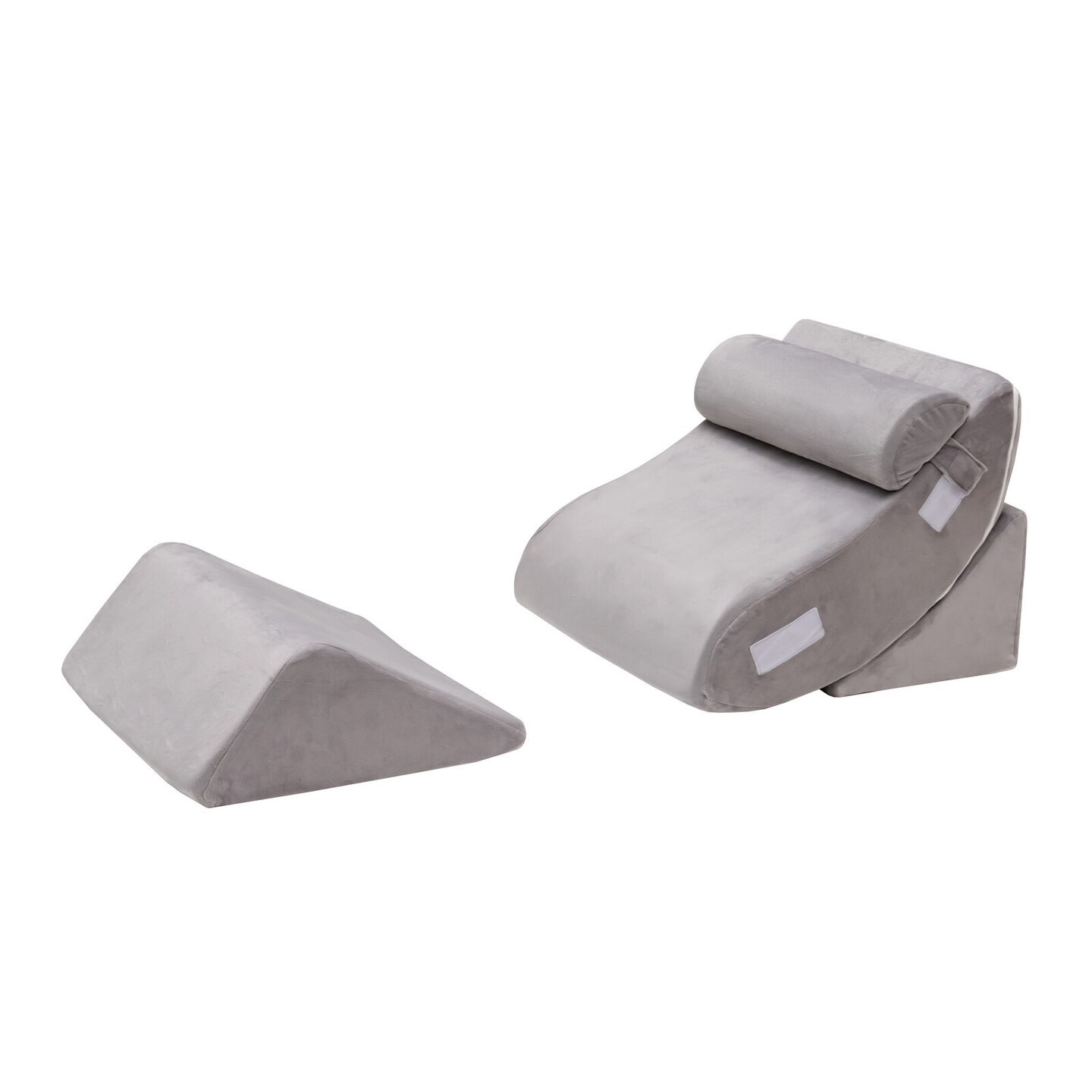 Grey Wedge Pillow Set Memory Foam Multifunctional Back Neck Knee Support