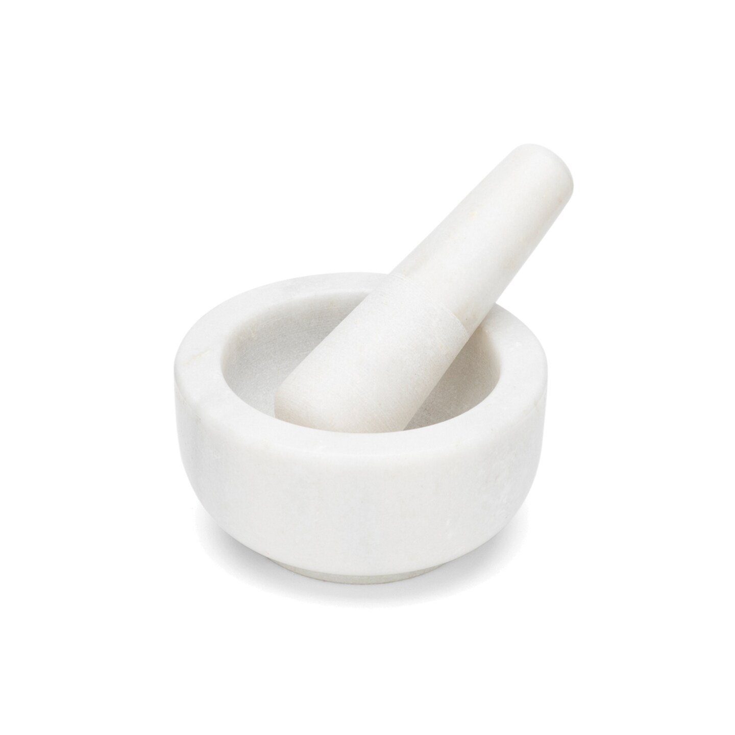 4.7&#x22;x2.4&#x22; White Marble Mortar &#x26; Pestle