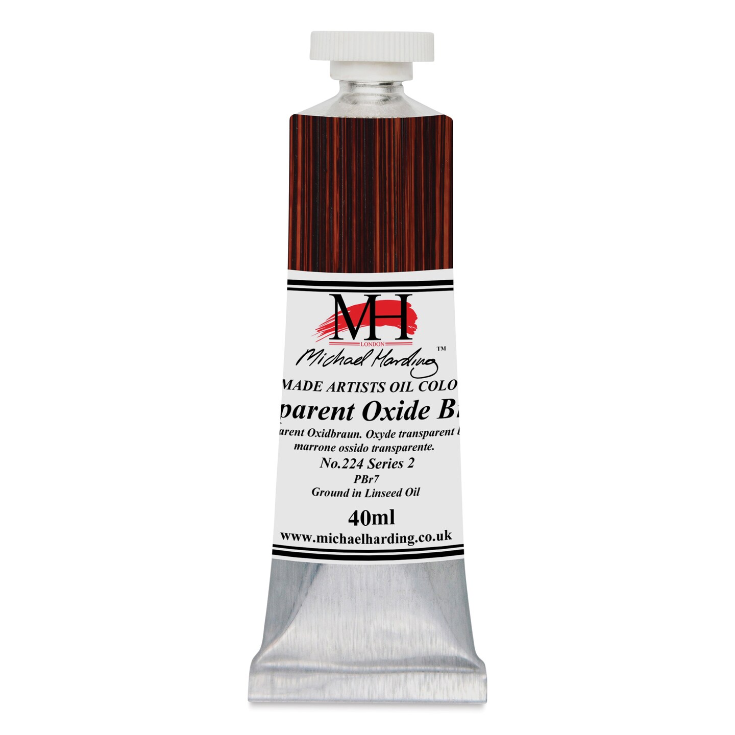 Michael Harding Artist Oil Paint - Transparent Oxide Brown, 40 ml tube