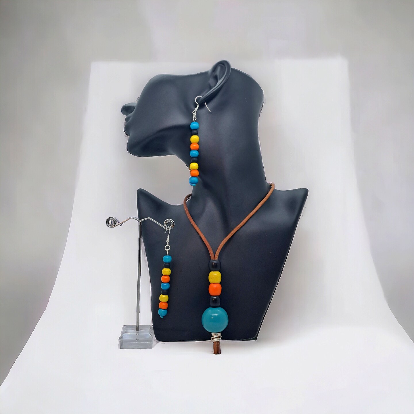 Boho Artisan leather wood beads strand jewelry set MakerPlace by Michaels