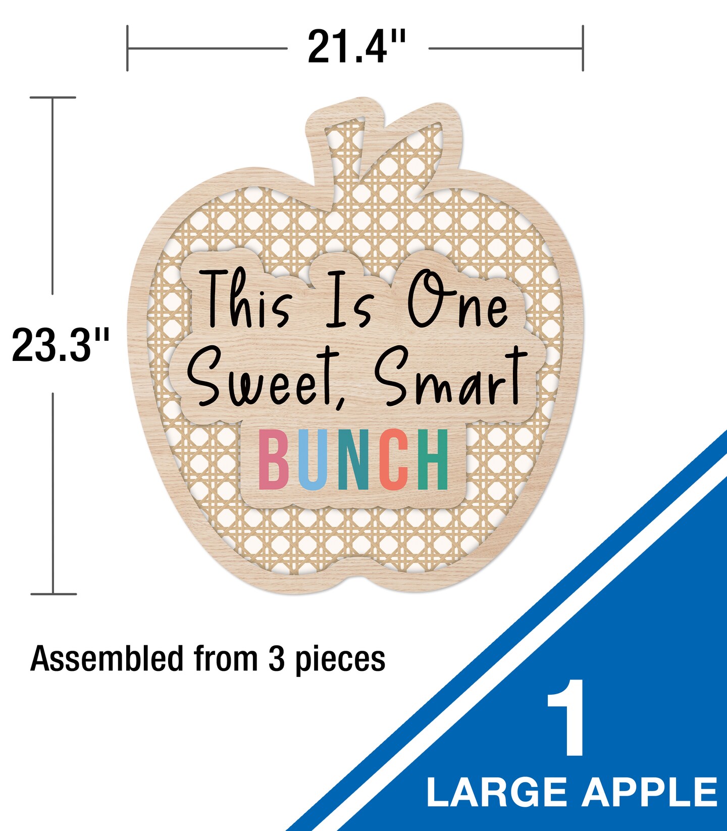 Carson Dellosa True to You 59-Piece This is One Sweet, Smart Bunch Motivational Bulletin Board Set, Heart and Apple Modern D&#xE9;cor for Bulletin Board, Cork Board, and Natural Classroom Decor