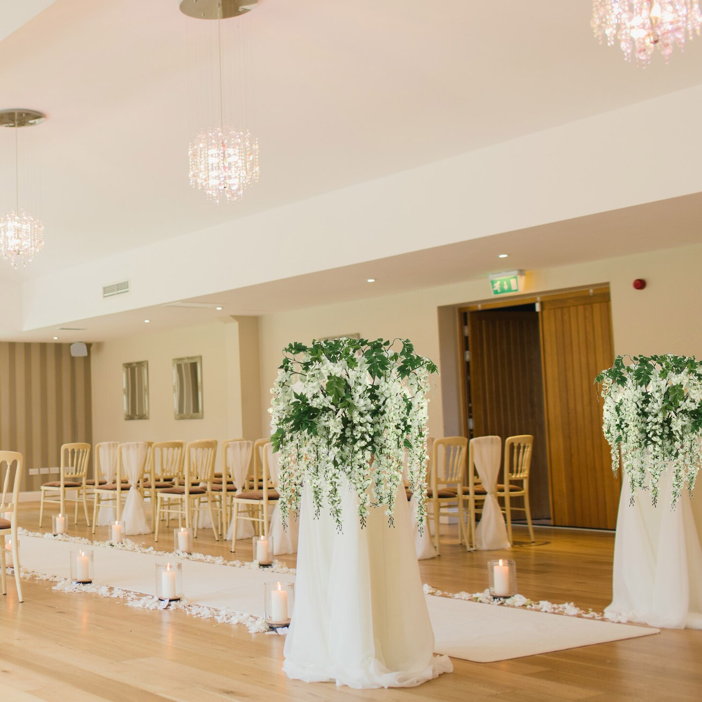 2-Pack 69" White Silk Wisteria Sprays – Elegant Hanging Florals