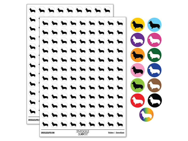 Pembroke Welsh Corgi Dog Solid 200+ 0.50&#x22; Round Stickers