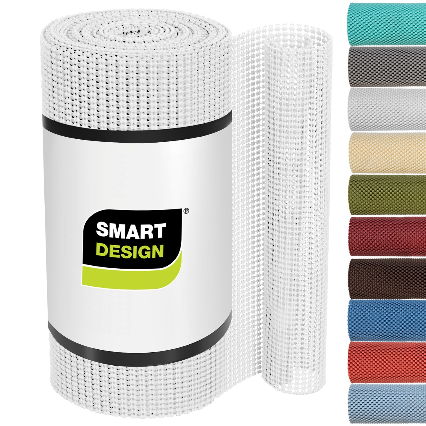 Smart Design Classic Grip Shelf Liner - 18 inch x 5 feet - White