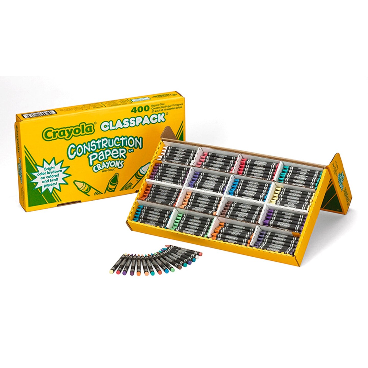 Construction Paper&#x2122; Crayon Classpack&#xAE;, Regular Size, 16 Colors, 400 Count