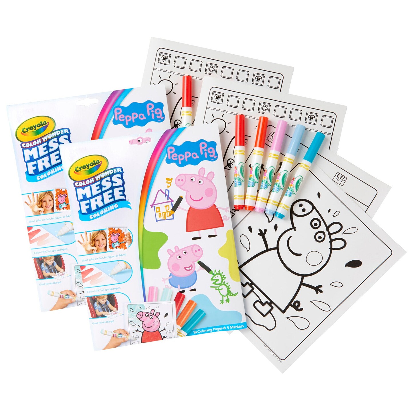Color Wonder Mess Free Coloring Pad &#x26; Markers, Peppa Pig, 2 Sets
