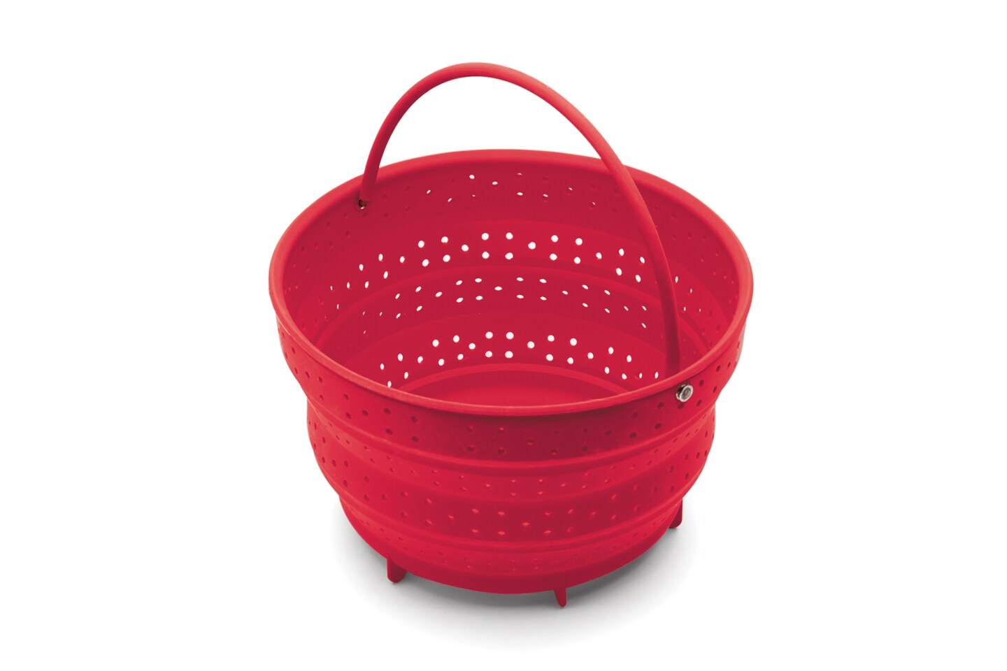 6Qt Red Silicone Collapsible Steamer Basket for Instant