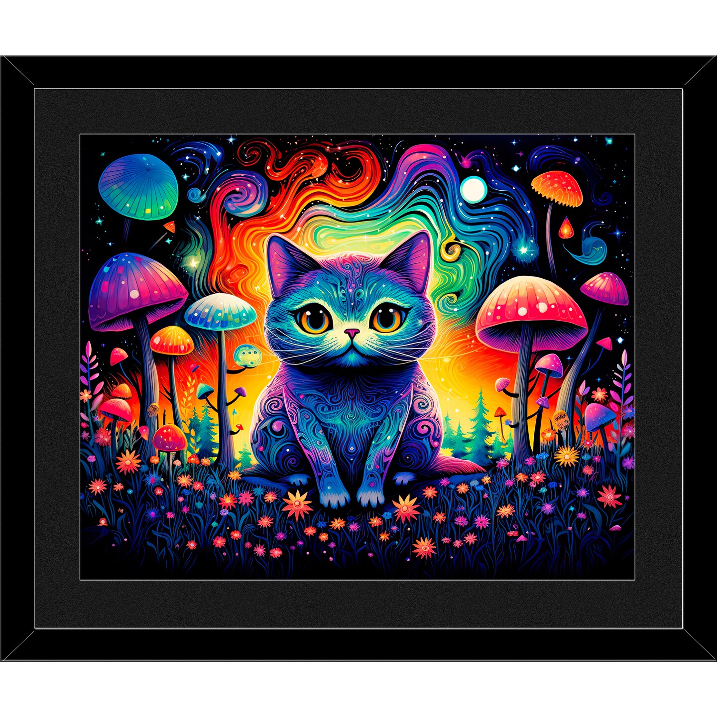 Trippy Mushroom discount Rainbow Cat painting