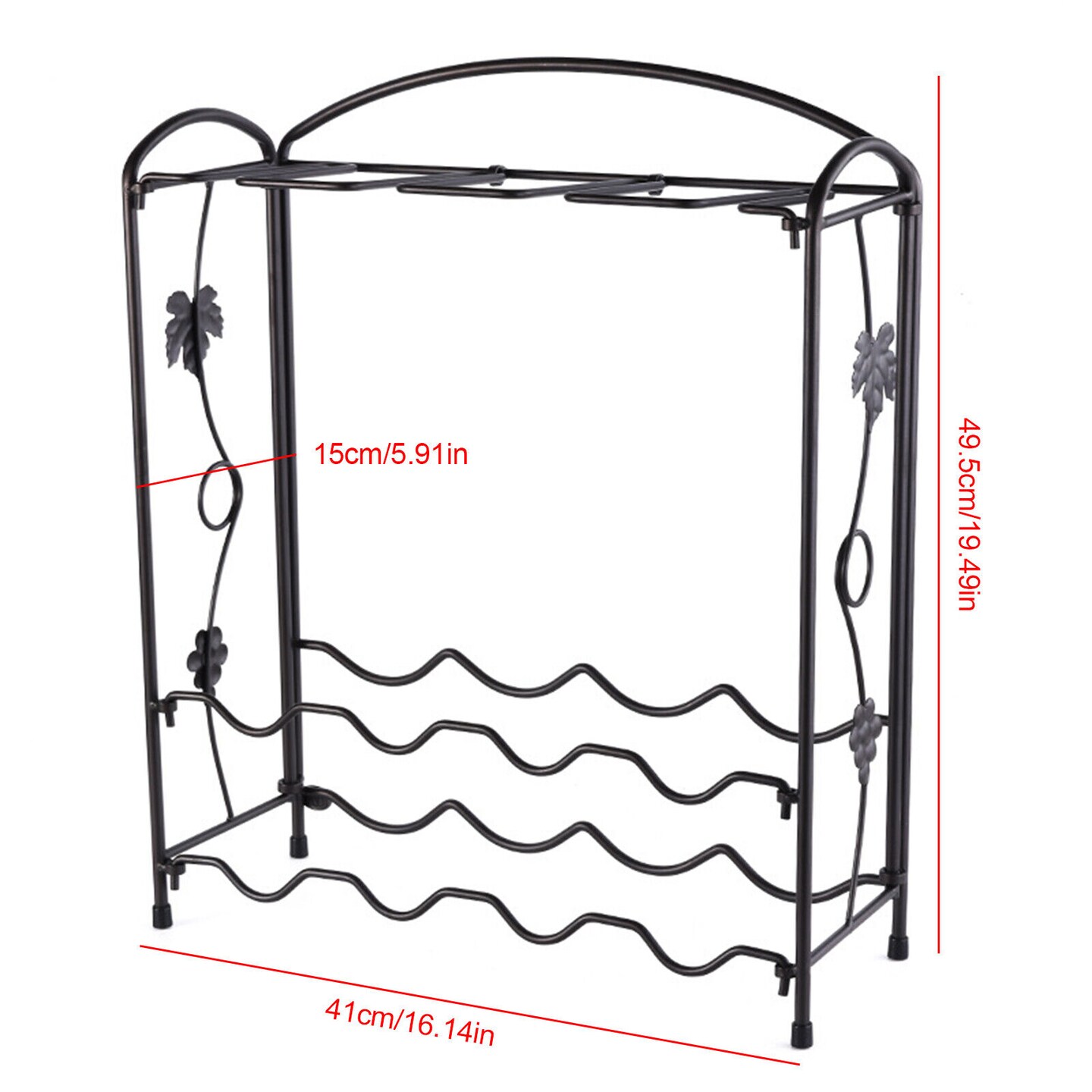Kitcheniva Countertop Metal Wine Rack and Glass Holder
