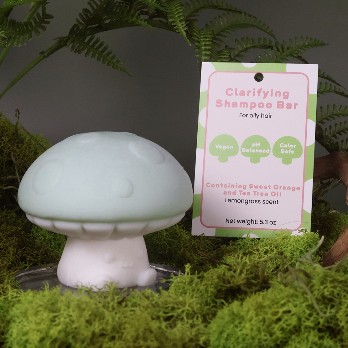 Clarifying Mushroom Shampoo Bar Vegan pH Balanced Color Safe