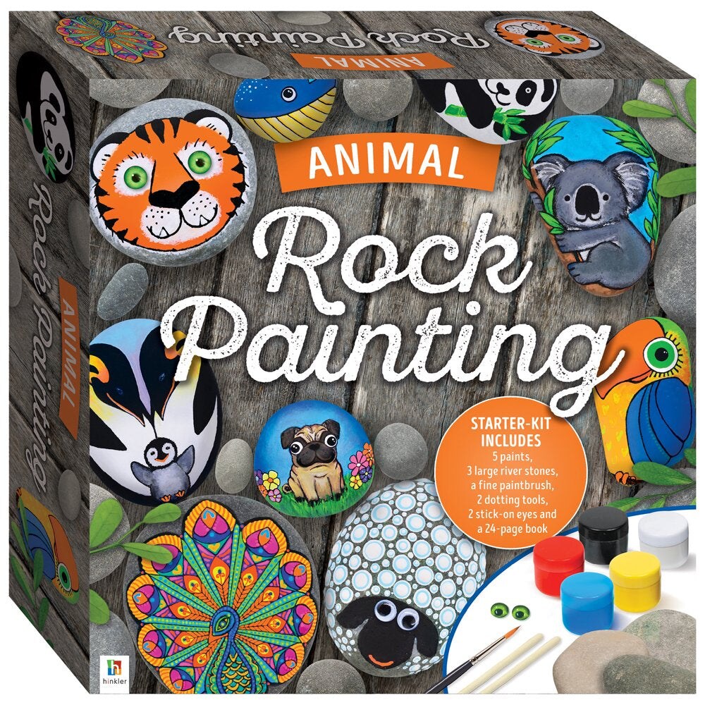 Metallic Rock Painting Box Set - DIY Rock Painting for Adults - Rocks,  Brush, Paint Included - Mandala Stone Artist - Create Rock Artwork at Home  