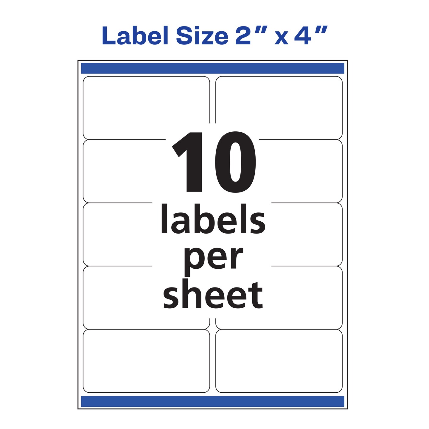 Avery Rectangle Labels with Sure Feed, 2&#x22; x 4&#x22;