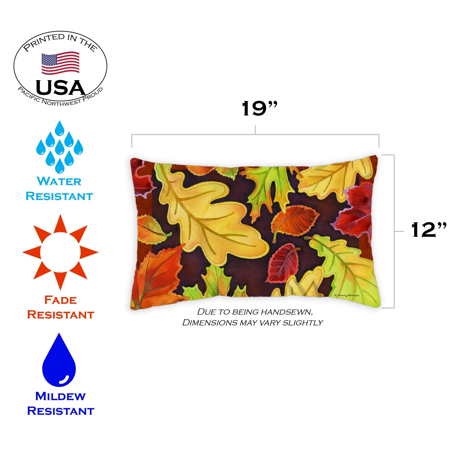 Leafy Leaves Decorative Fall Indoor/Outdoor Pillow Cover (set of 2)