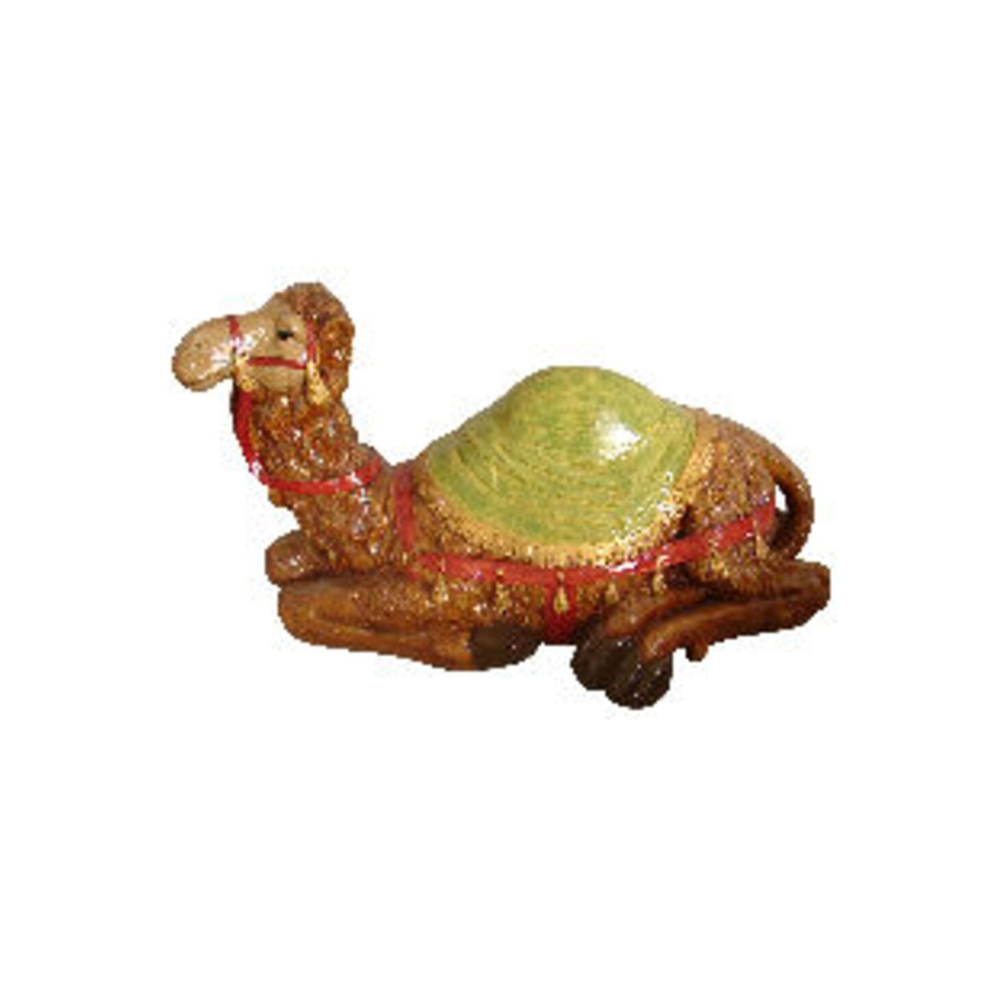 Barcana 19.5&#x22; Brown and Green Sitting Camel Christmas Nativity Figurine