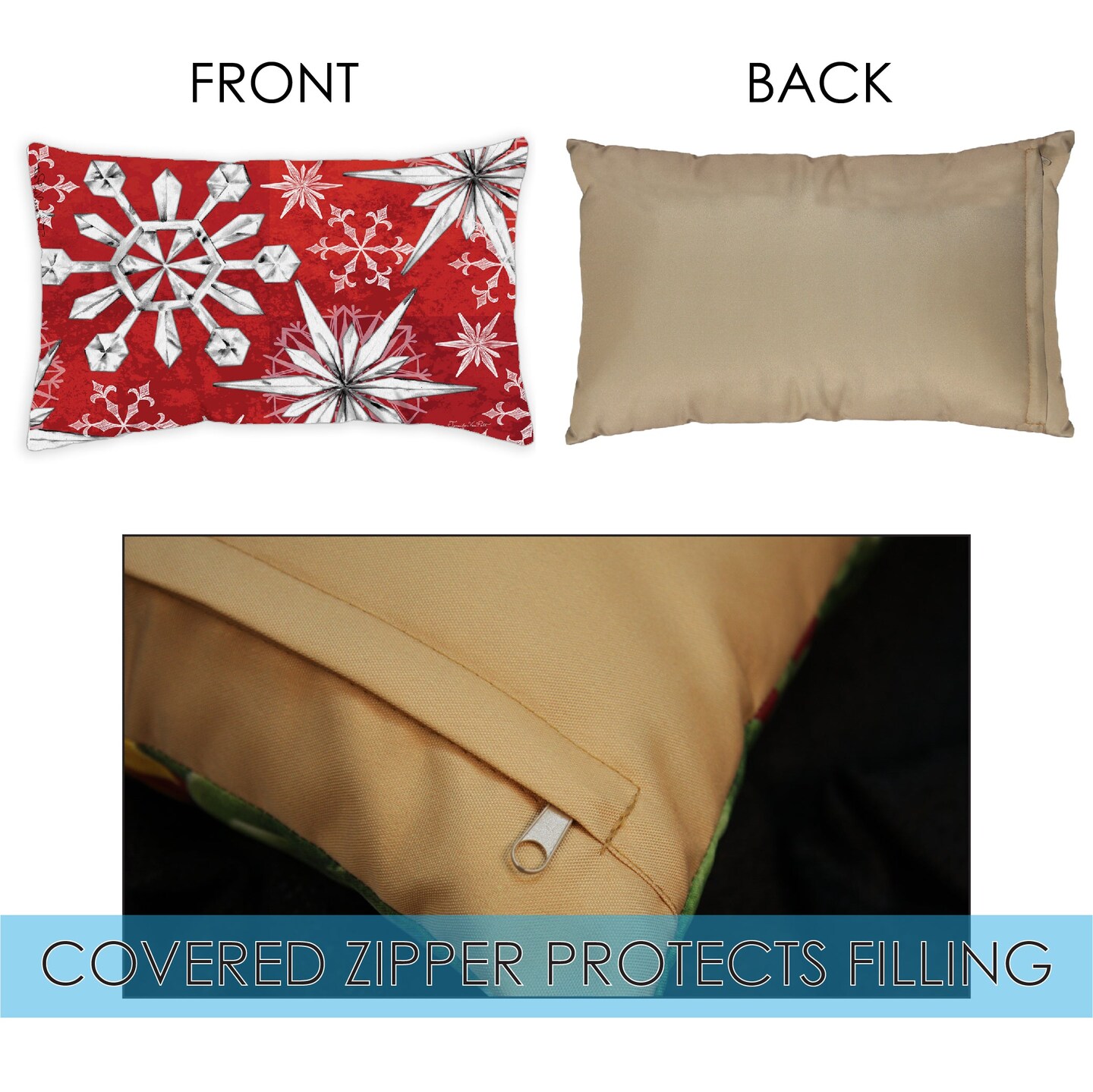 Snowflake Salutations Decorative Winter Indoor/Outdoor Pillow Cover (set of 2)