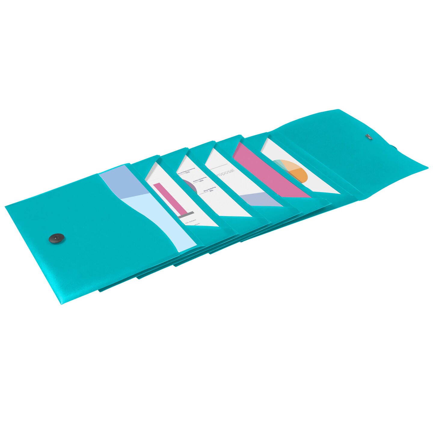 Avery Slide &#x26; View Expanding File Folder, 6 Pockets, Letter Size, 1 Aqua Folder (73544)