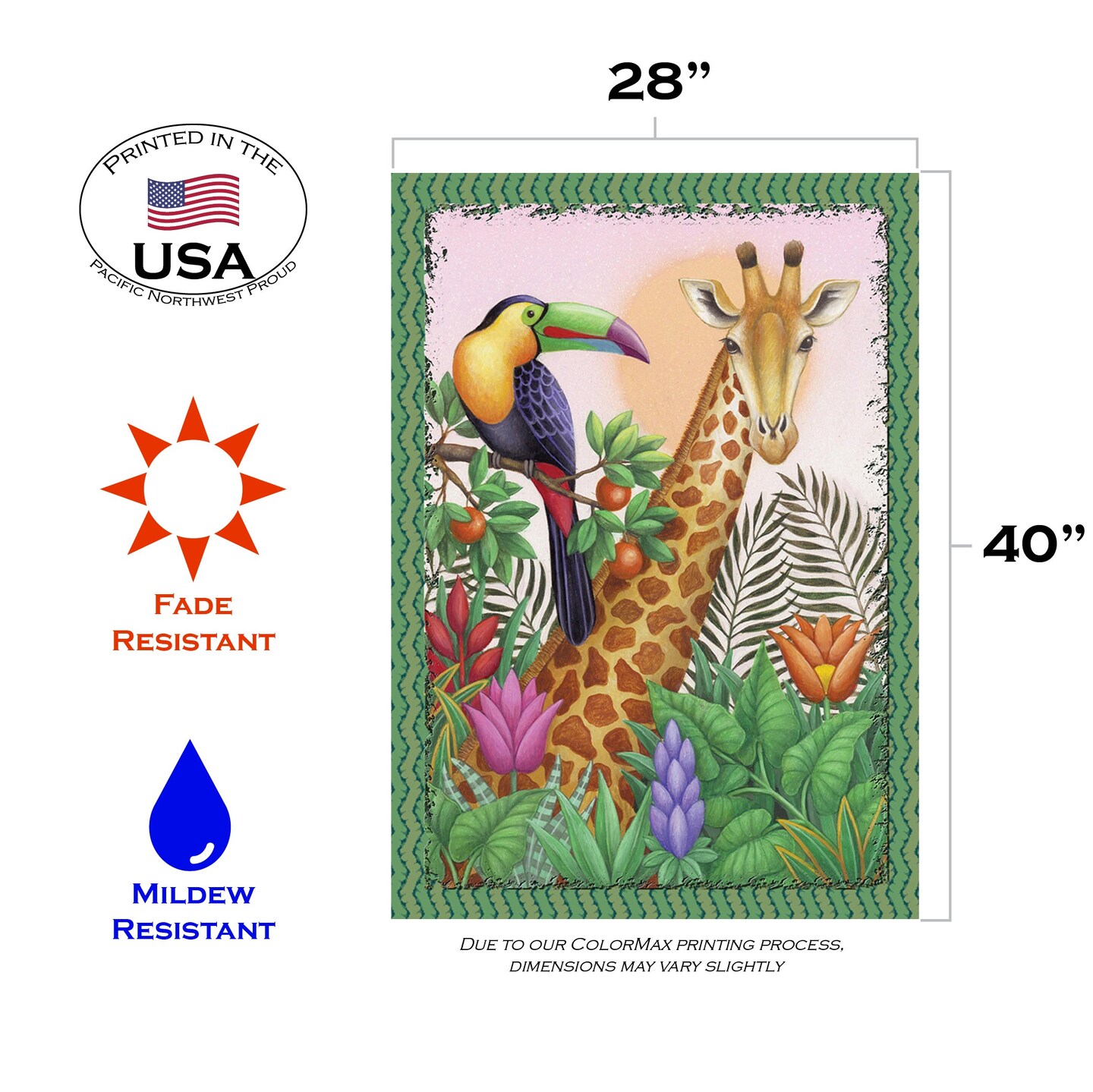 A Giraffe Toucan Share Decorative Giraffe Flag