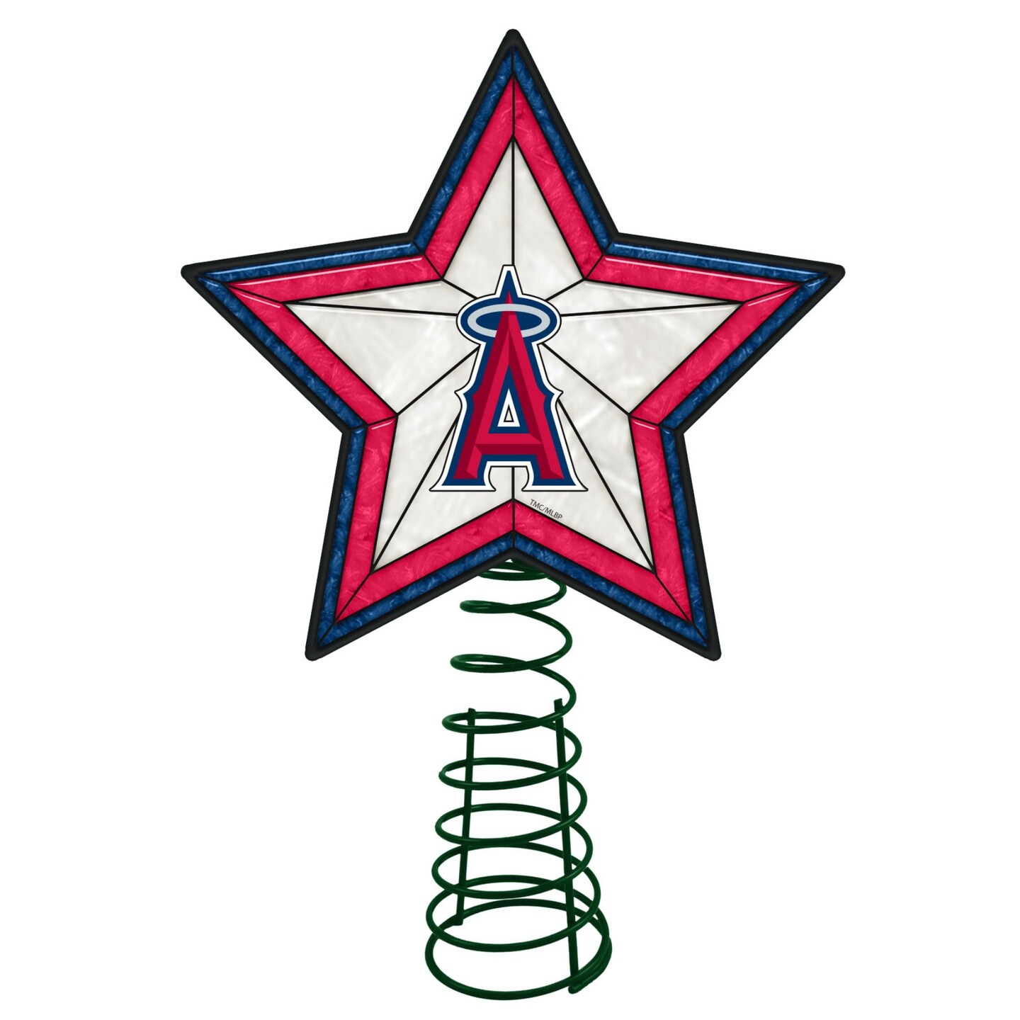 The Memory Company 10&#x22; Lighted Pink and White Star MLB Los Angeles Angels Christmas Tree Topper