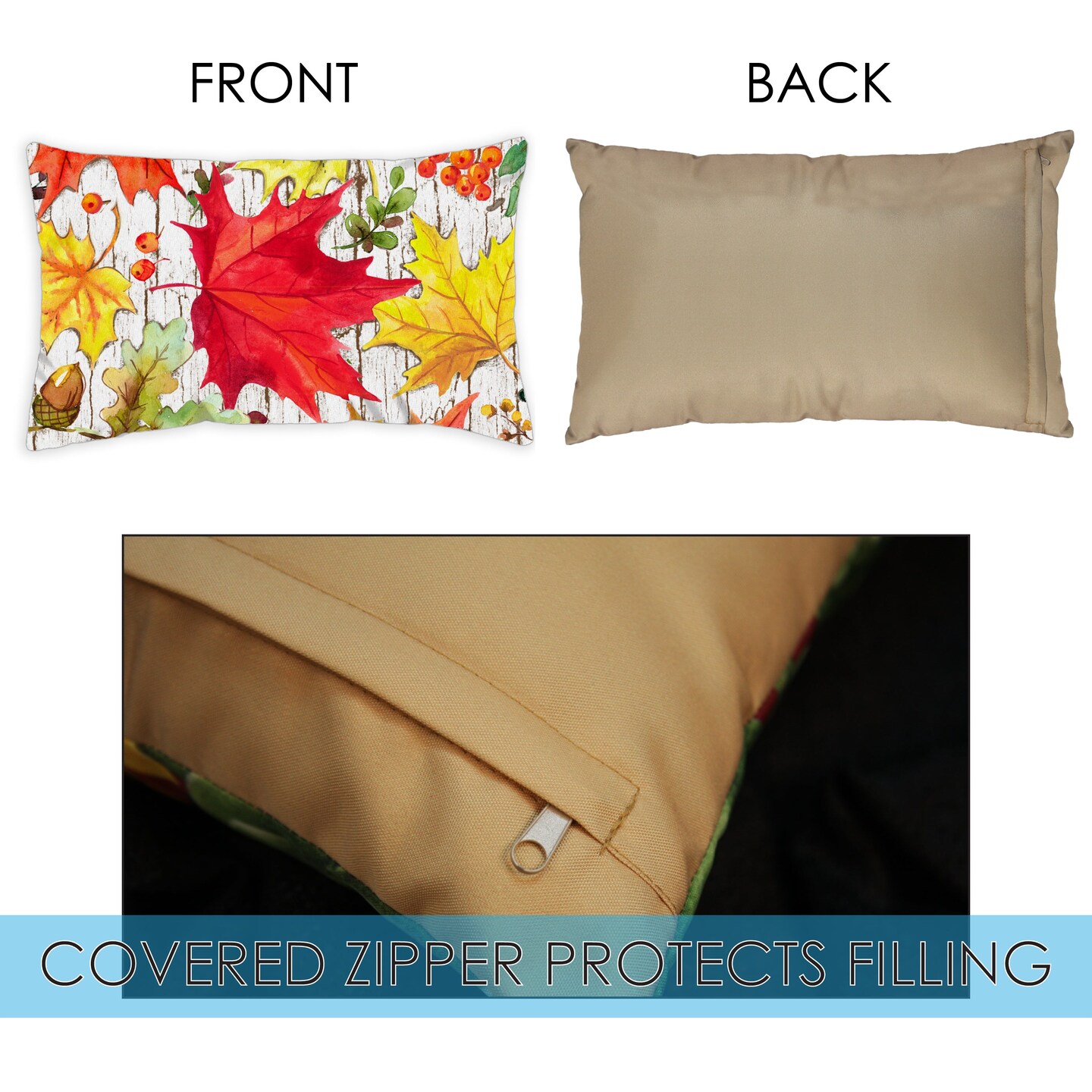 Falling Leaves Decorative Fall Indoor/Outdoor Pillow Cover (set of 2)