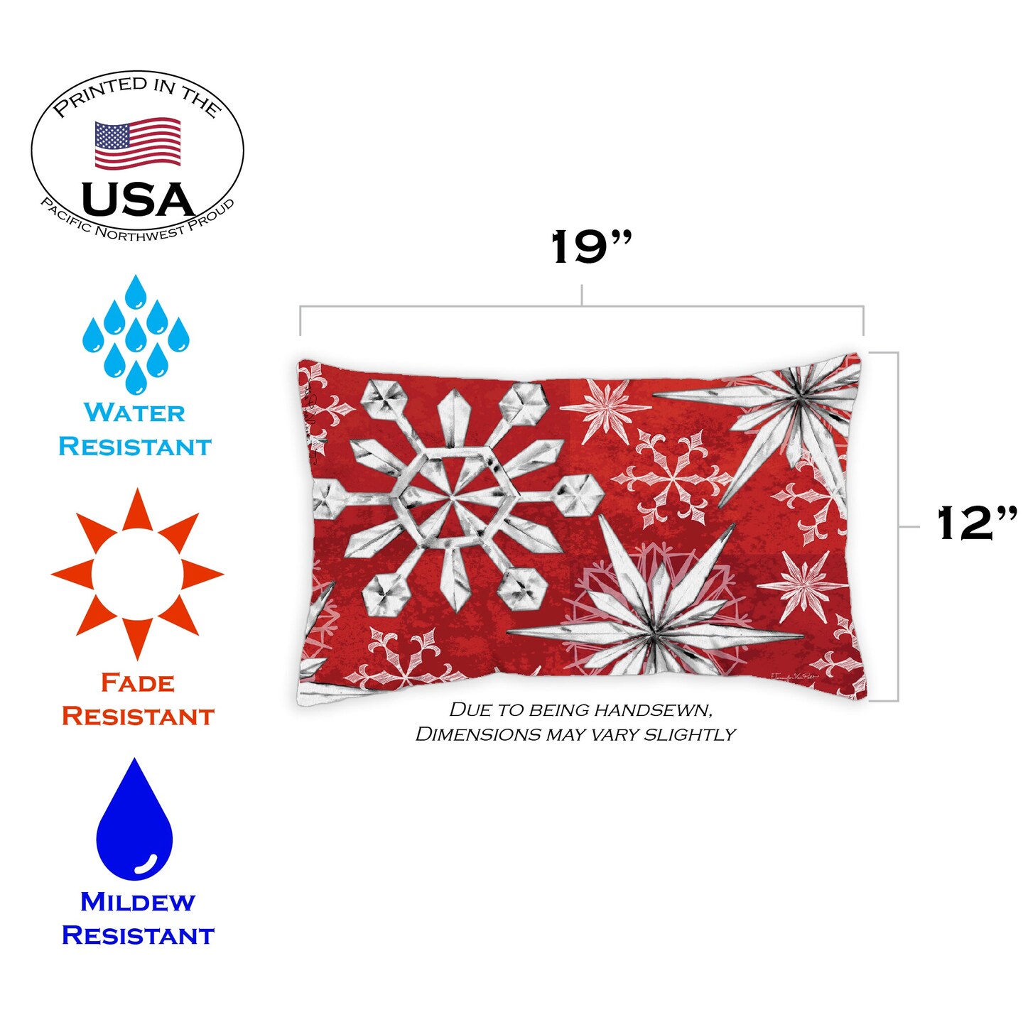 Snowflake Salutations Decorative Winter Indoor/Outdoor Pillow Cover (set of 2)
