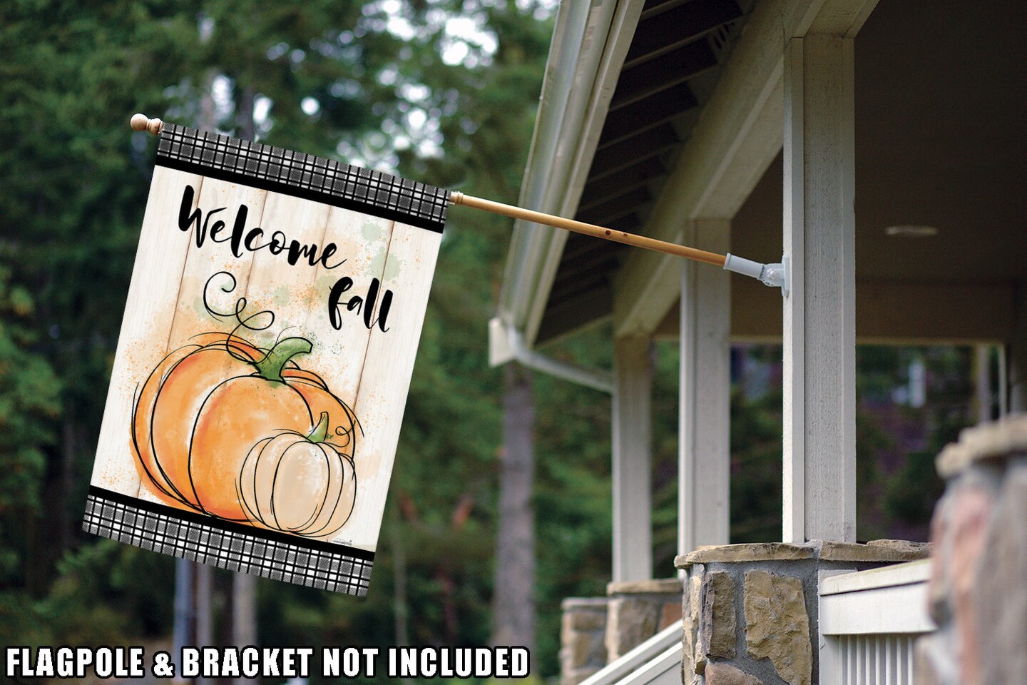 Welcome Farmhouse Pumpkins Decorative Fall Double Sided Flag