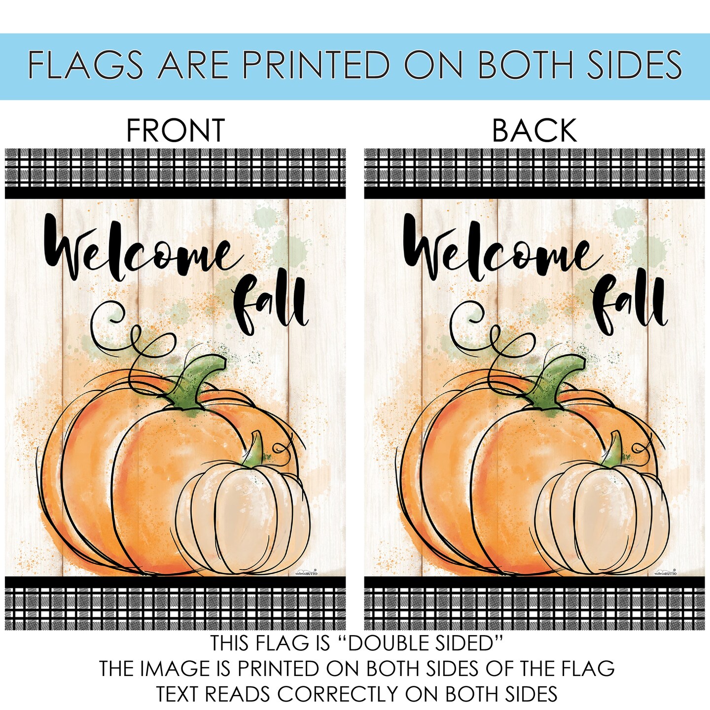 Welcome Farmhouse Pumpkins Decorative Fall Double Sided Flag