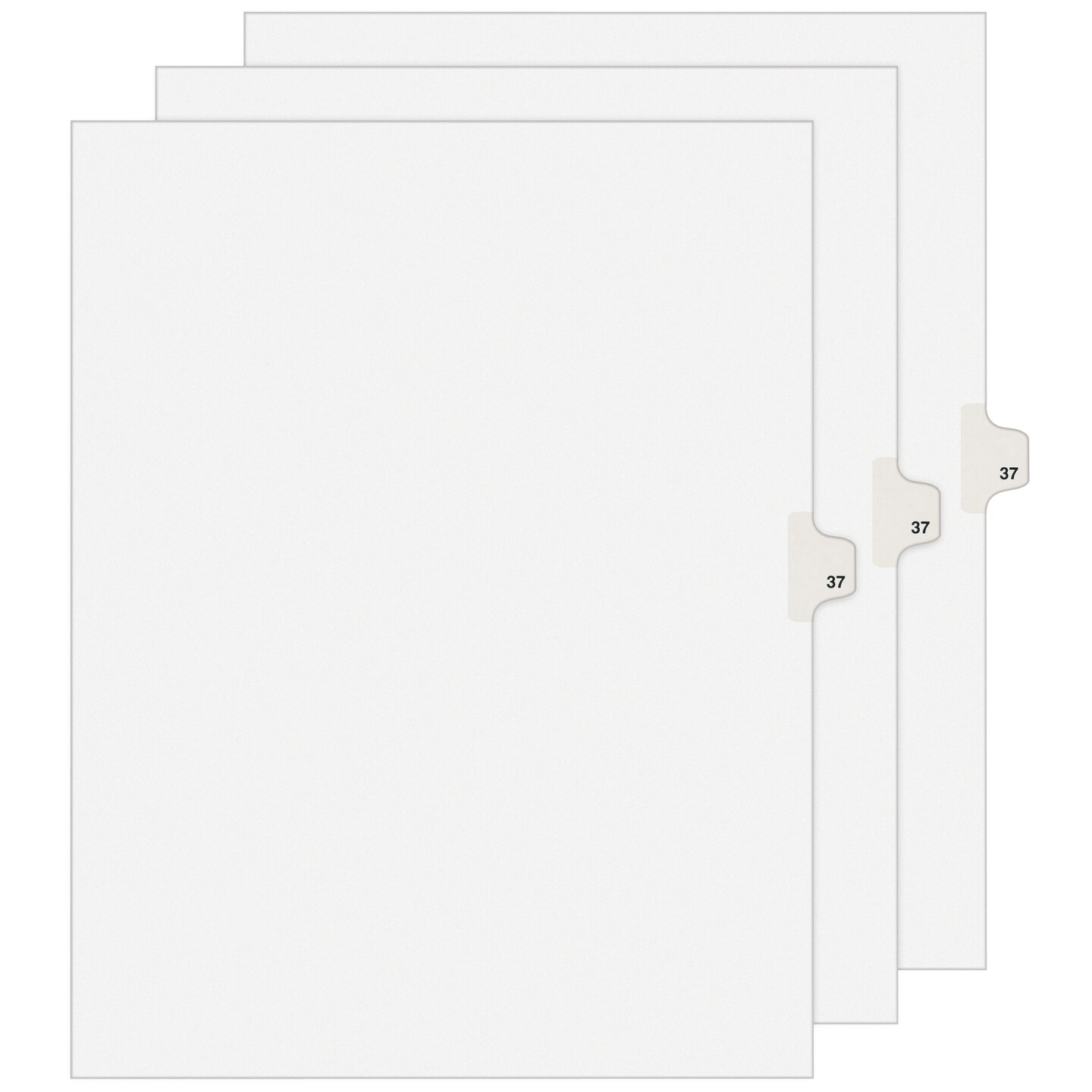 Avery Legal Exhibit Unpunched Dividers for Use with Any Binding System, Individual Number 37, 25 Side Tab Dividers Per Set, Helvetica Bold Type, 3 Sets (01746)