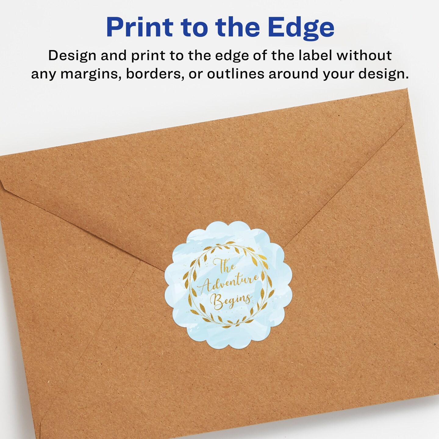 Avery White Round Scalloped Labels, 2.5&#x22; diameter