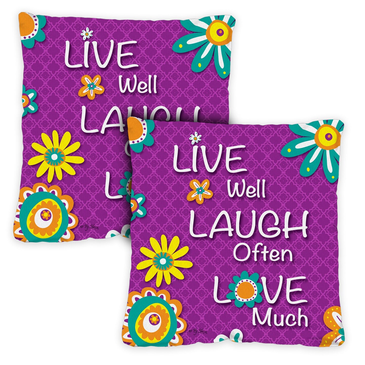 Live Laugh Love Decorative Live Laugh Love Indoor/Outdoor Pillow Cover (set of 2)