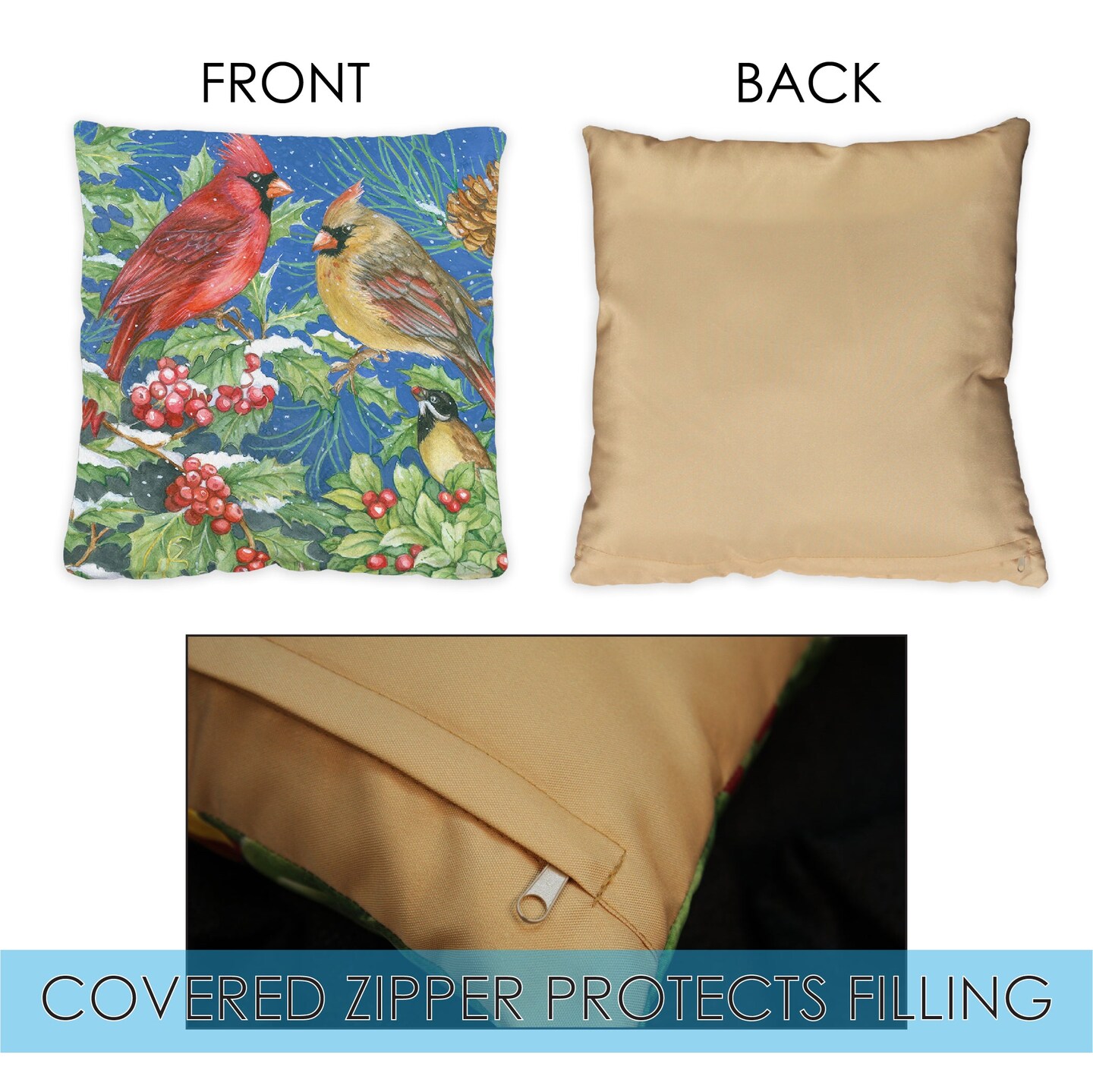 Winter Feast Decorative Winter Indoor/Outdoor Pillow Cover (set of 2)