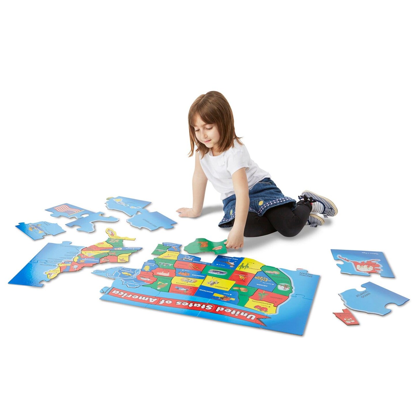 U.S.A. (United States) Map Floor Puzzle - 51 Pieces