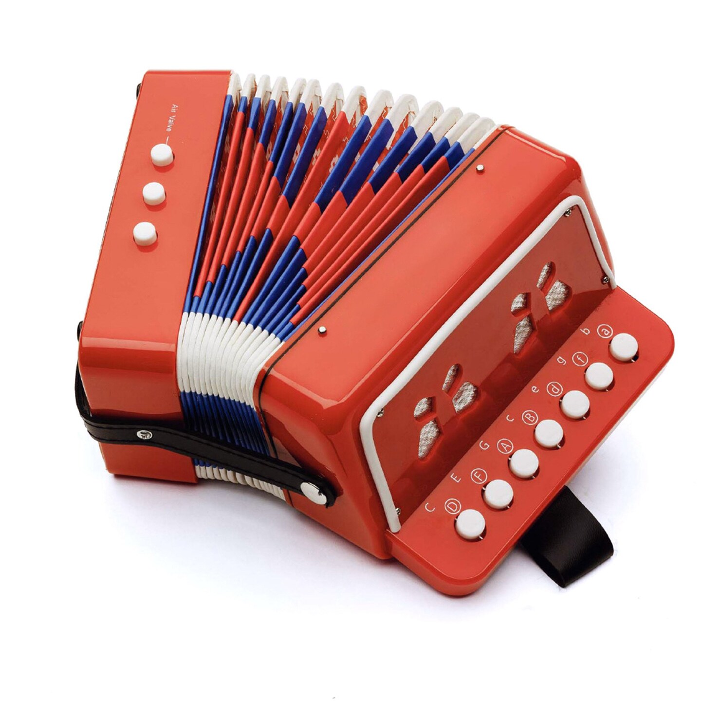 Hey Play Kids Accordion 10 Keys Red Beginner Musical Instrument With Song Sheet