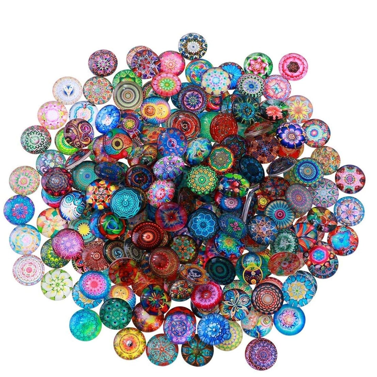 200pcs Mixed Mosaic Tiles Glass Mosaic Tile Assortment for DIY Crafts Crystal Mosaic Supplies 14mm