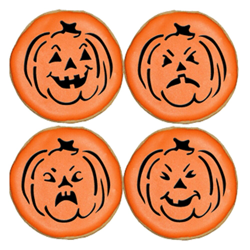 Mini Halloween Pumpkin Faces Cookie Stencils | C573 by Designer Stencils | Cookie Decorating Tools |