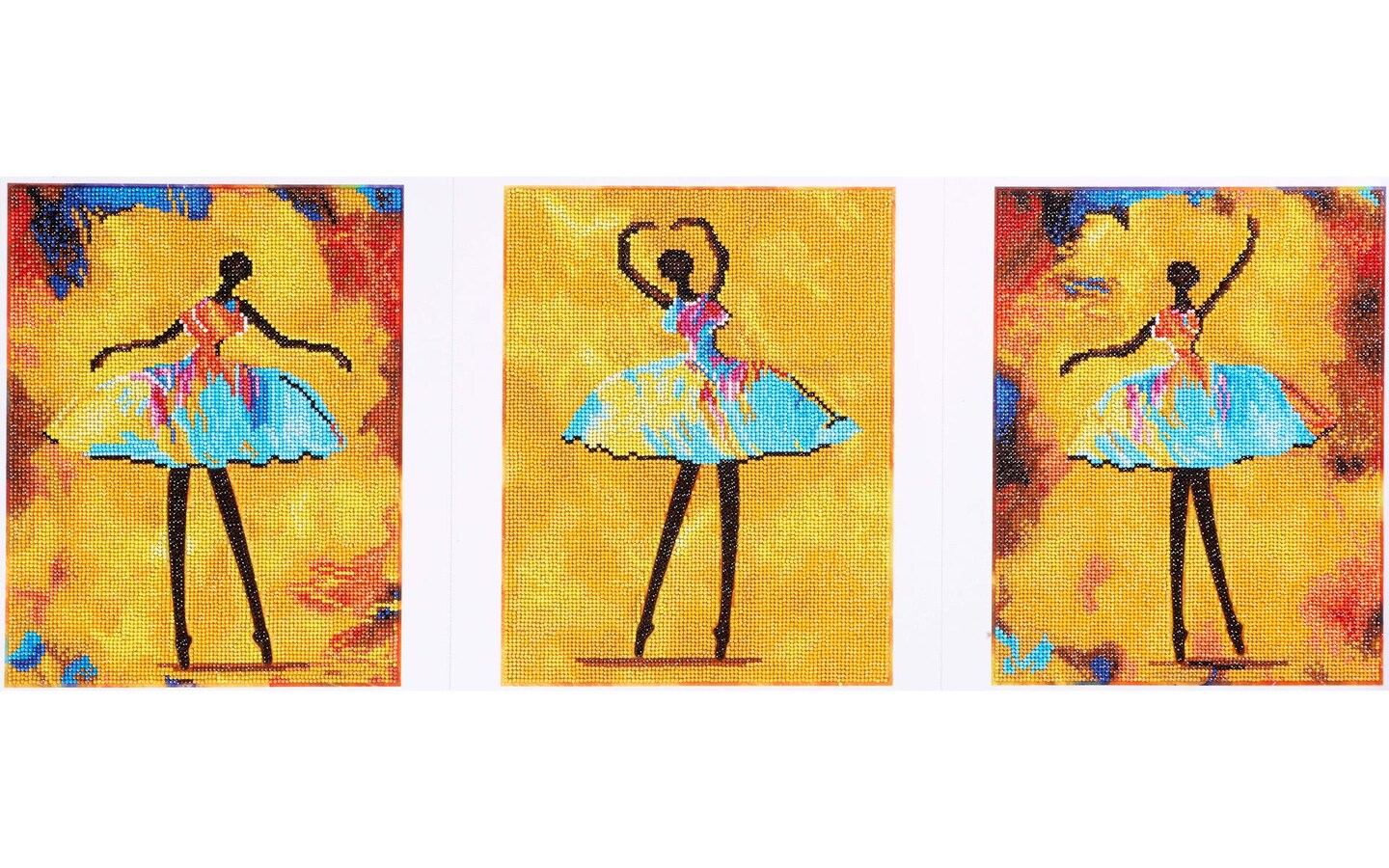 DIAMOND ART BY LEISURE ARTS Diamond Painting Kits For Adults 11x14&#x22; Triptych 3pc Ballet