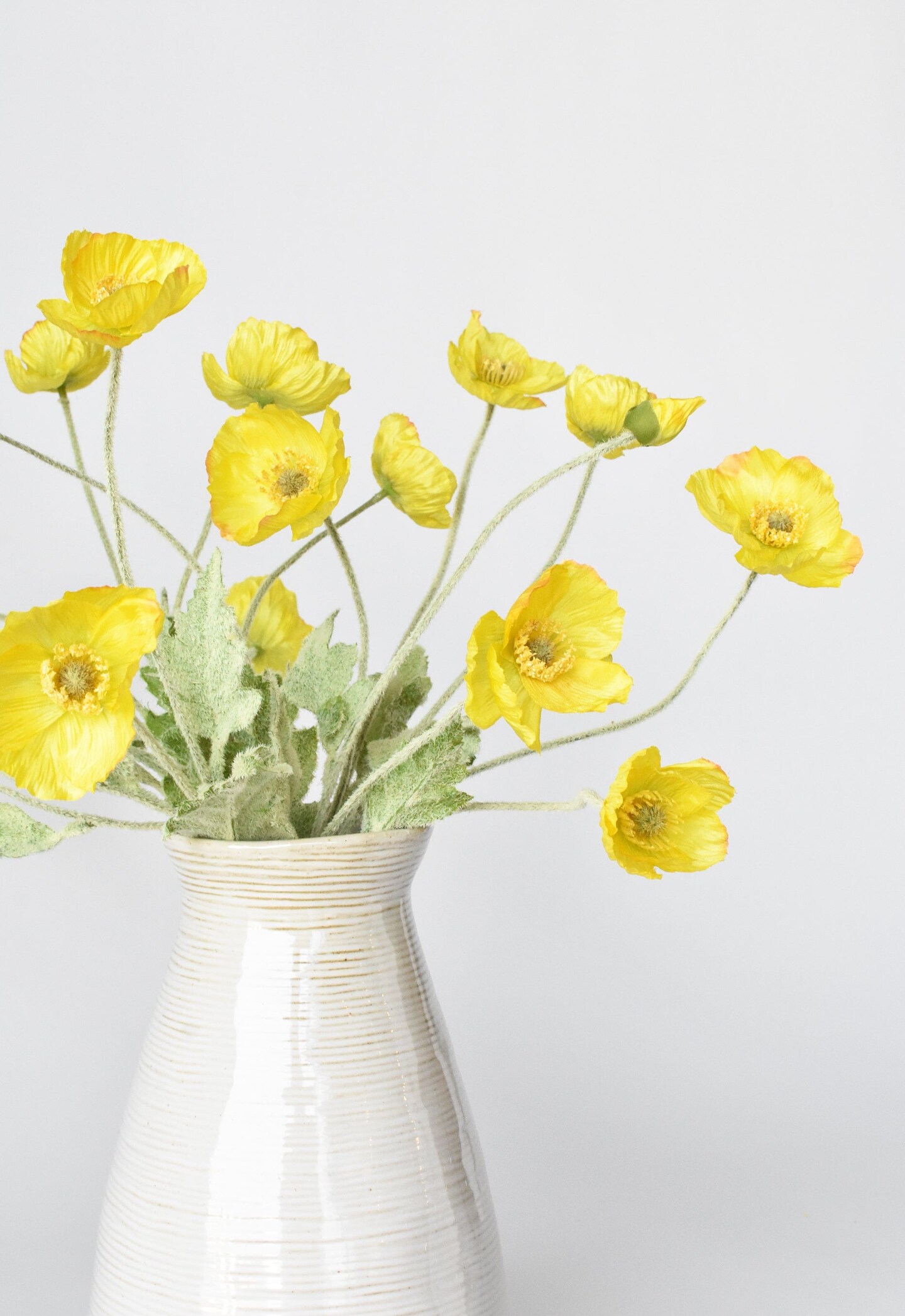 24&#x22; Faux Yellow Poppy Stem
