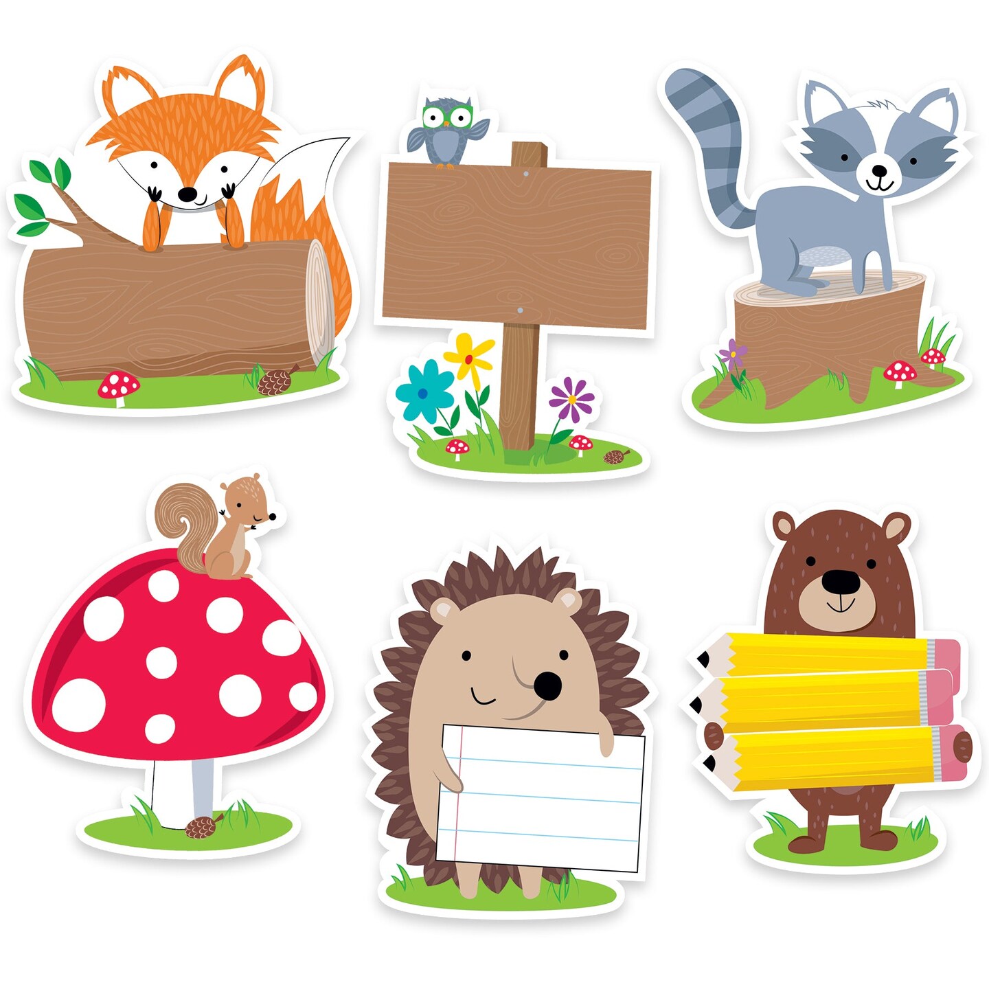 Woodland Friends 6&#x22; Designer Cut-Outs, 36 Per Pack, 3 Packs